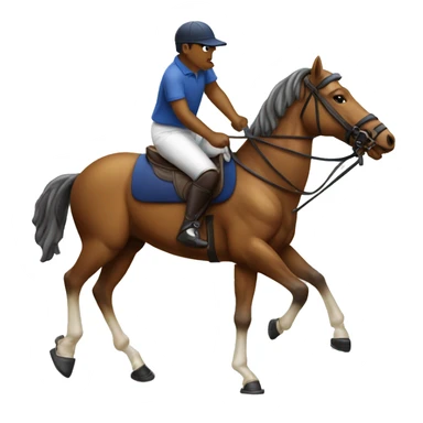 Polo player with polo mallet on top of a horse sticker