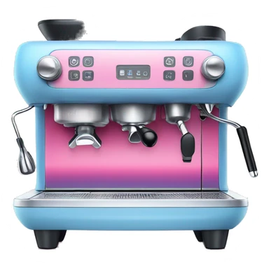 Pink and blue gradient hue espresso machine sticker