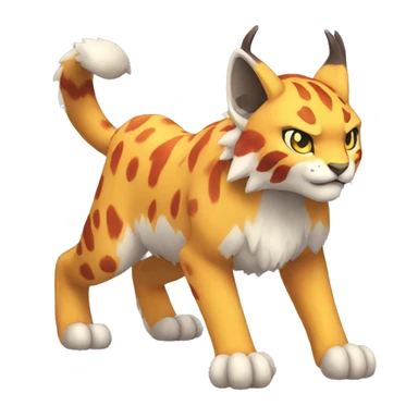 Fire-type Fakémon-Lynx full body sticker