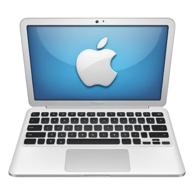 a white laptop on a black background sticker