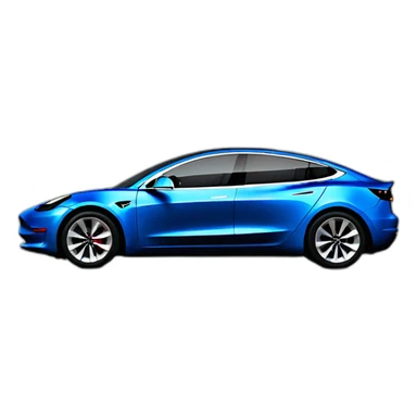 An blue Tesla model 3 sticker