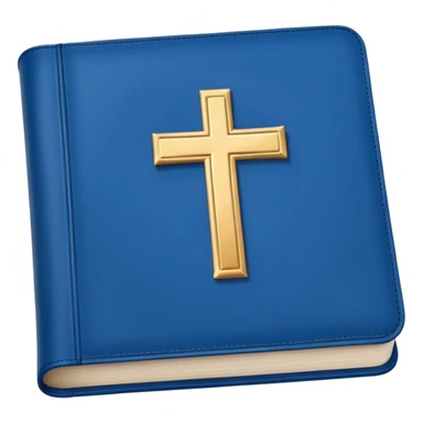 Blue Bible smooth with white cross sticker