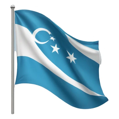 Blue Turkish flag with two white stripes one above one with 1cm distance from above and the same below sticker