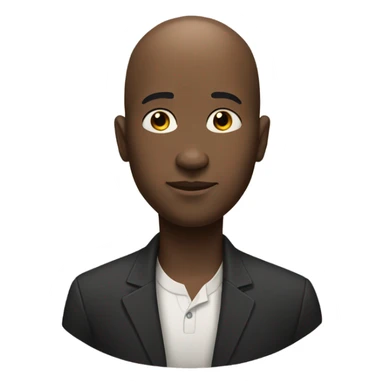 Black fat bald head man  sticker