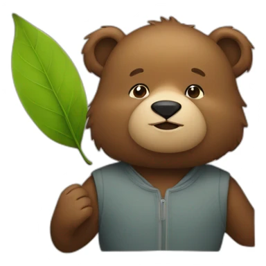 Bear as Adam with a Leaf sticker