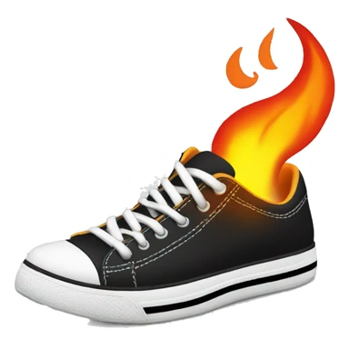 Sneakers with fire  sticker