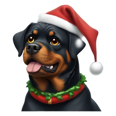 Rottweiler as Santa  sticker