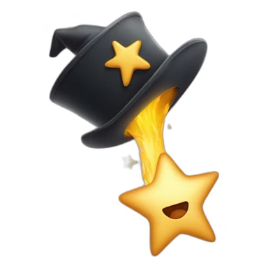 star jumping out of a magic hat without face sticker