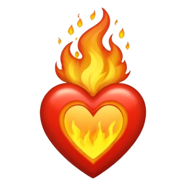 Corazon de fuego en negro sticker
