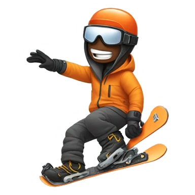 Snowboarder with chainsaw sticker