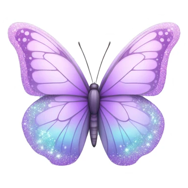 Sparkly glossy Pastel lilac-gradient butterfly sticker
