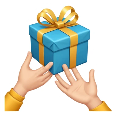 one hand extending a gift, simple, clear, no text sticker