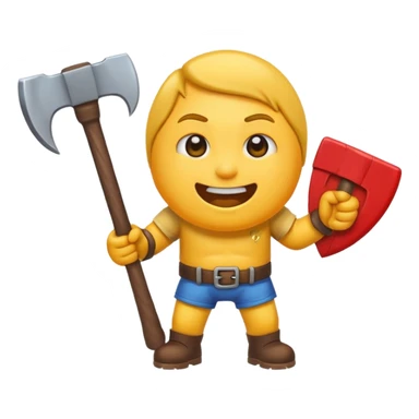 Emoji throwing axe sticker