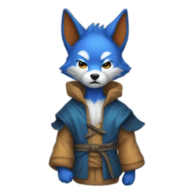 blue hood kitsune sticker