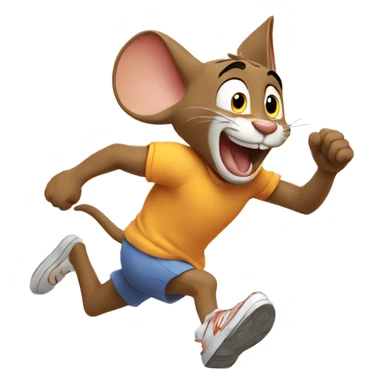 running Jerry(from tom and jerry), pixar style  sticker