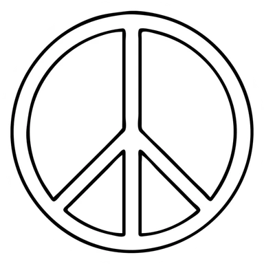 white Pacific sign with a black narrow outline, minimalist style, PNG, transparent background sticker