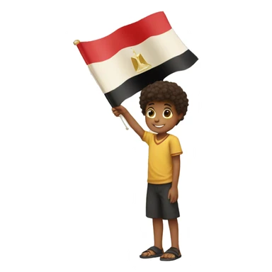 Egypt flag in hand of kid sticker