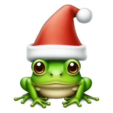 a frog with Santa hat sticker