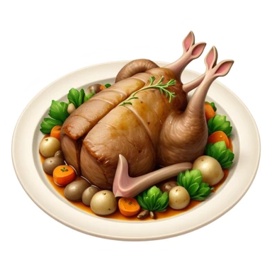 Cinematic Realistic Roast Lamb Dish Emoji, depicted with tender, succulent lamb roasted to perfection and served with seasonal vegetables, rendered with rich textures and inviting warm lighting that captures its traditional heritage. sticker