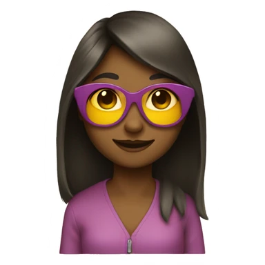 smiling girl with sunglasses sticker