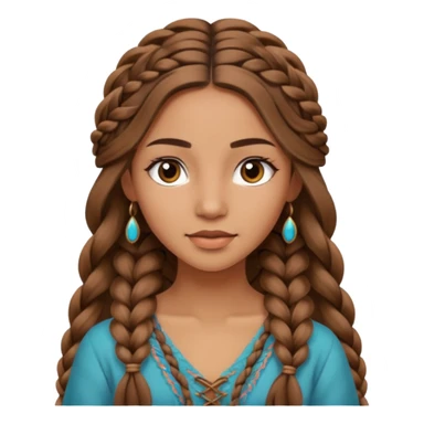 2 long brown boho braided hair women sticker