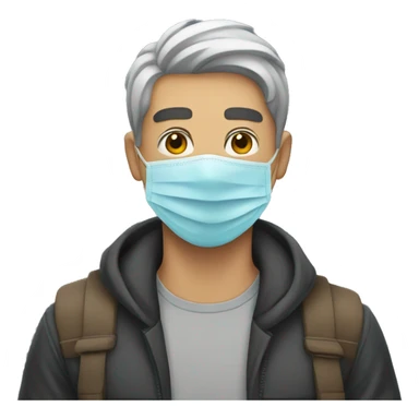 male with mouth mask sticker