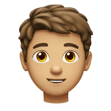 brown-haired boy looking at viewer sticker