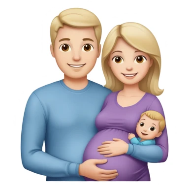 Donna incinta, marito e bambino sticker