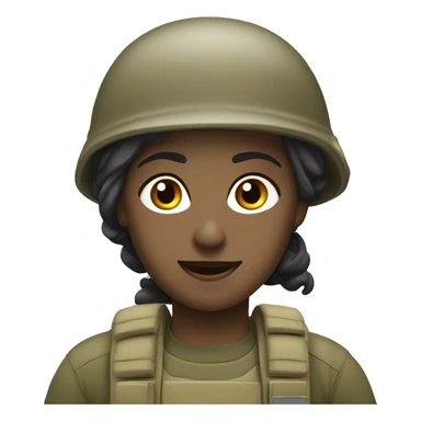 operator dressed in khaki color with a milatary helmet, without glasses, without headset, preferably female sticker