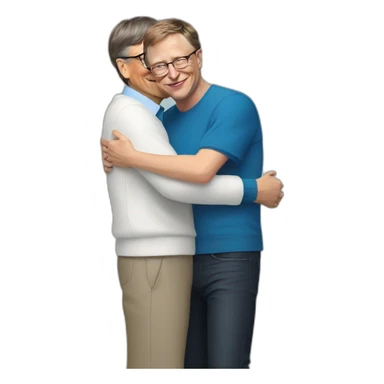 Bill Gates and Elon Musk hugging sticker