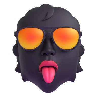 face with sunglasses, tongue out, looking overheated sticker