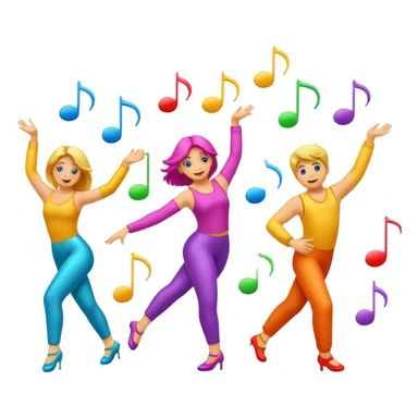 notas musicales bailando sticker