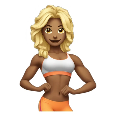 Gigached posing for fitness competition sticker
