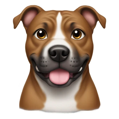 Staffy that is brown and has a watering can sticker