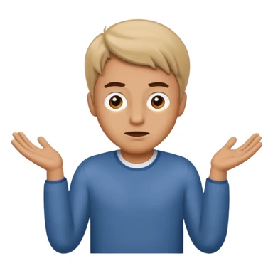 make an emoji of a man shrugging with his 2 hands sticker