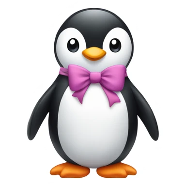 A cute penguin with a bow on its head sticker