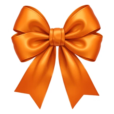 Orange heart bow sticker