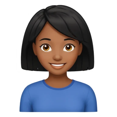  black daughter with black hair emoji sticker
