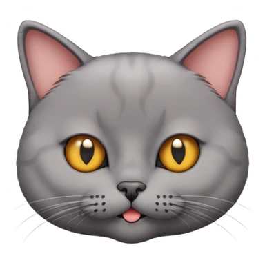 British short-hair cat with a silly face sticker