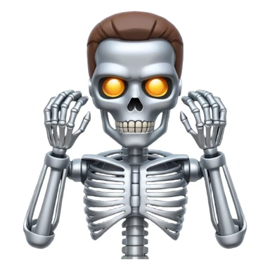 Terminator with metal skeleton sticker