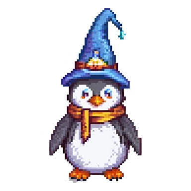 penguin wizard sticker