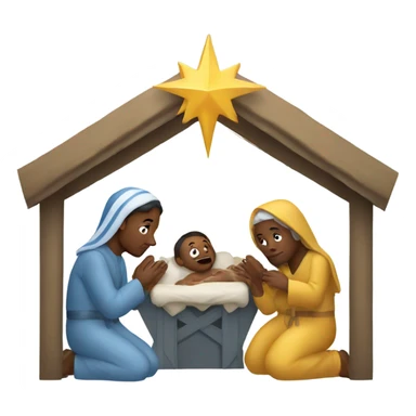 Nativity scene sticker