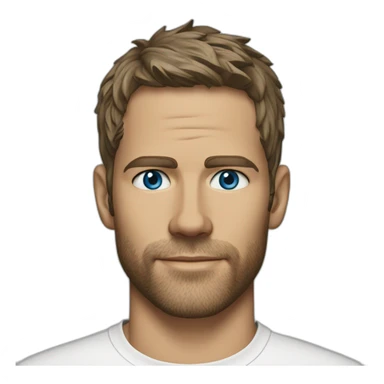 actor paul walker blue eyes with a t-shirt on sticker