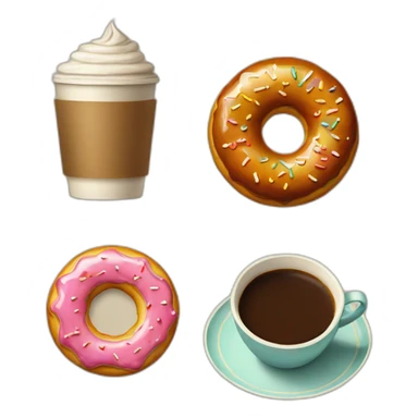 Vintage coffee and donut sticker