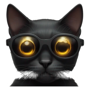 Black cat with cyberpunk sun glasses being adored by a human  sticker