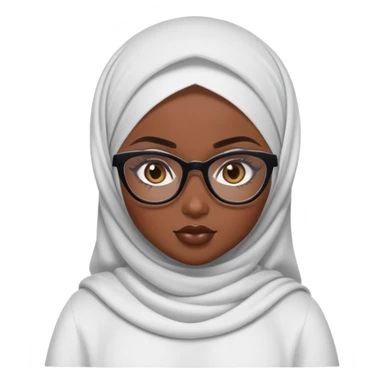 pretty bratz baddie, dark skin, hijabi with glasses sticker