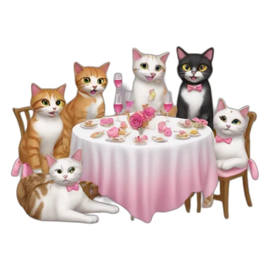 Cats having a bachelorette party  sticker