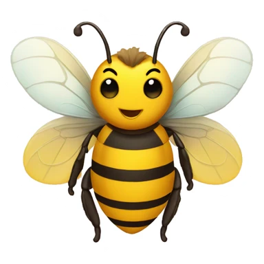 Bee with a read heart sticker