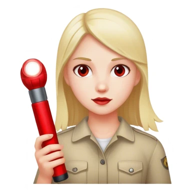 red girl with a flashlight sticker