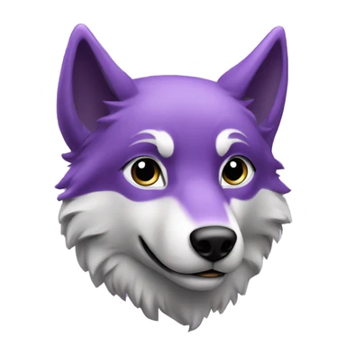 loup violet simple qui sourit ou qui dit merci sticker